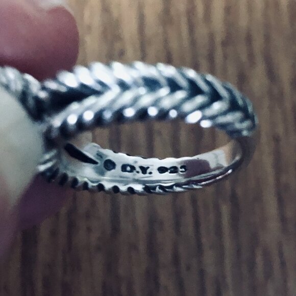 David Yurman 10mm Cultured Freshwater Pearl & Diamonds Ring Size 7 Beautiful - Picture 6 of 9